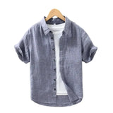 Chemise en lin à manches courtes