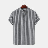 Chemise Élegante à Manches Courtes Rayée