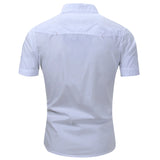Chemise cargo en coton à manches courtes