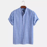 Chemise Élegante à Manches Courtes Rayée