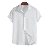 Chemise à manches courtes en coton-lin