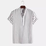 Chemise Élegante à Manches Courtes Rayée