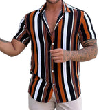 Chemise d'Été à Manches Courtes Rayée