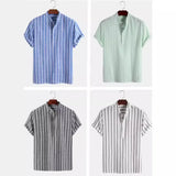 Chemise Élegante à Manches Courtes Rayée