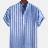 Chemise Élegante à Manches Courtes Rayée