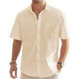 Chemise à Manches Courtes en Coton et Lin