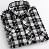 Chemise à Manches Courtes à Carreaux en Coton