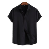 Chemise à manches courtes en coton-lin