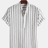 Chemise Élegante à Manches Courtes Rayée