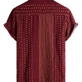 Chemise en Coton pour Homme à Manches Courtes Rayée