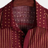 Chemise en Coton pour Homme à Manches Courtes Rayée