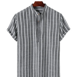 Chemise Élegante à Manches Courtes Rayée