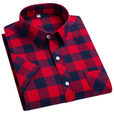 Chemise à Manches Courtes à Carreaux en Coton