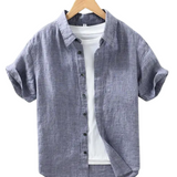 Chemise en lin à manches courtes