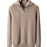 Pull zippé en laine mérinos Taranto