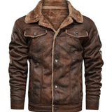 Veste en Cuir Fleece Élégante et Chaude