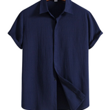 Chemise à manches courtes en coton-lin