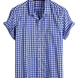 Chemise en Coton d'Été à Manches Courtes pour Homme, Couleur Unie, avec Poche et Boutons