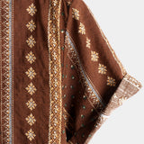 Chemise à Manches Courtes en Coton Hawaïenne pour Homme