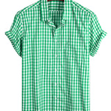 Chemise en Coton d'Été à Manches Courtes pour Homme, Couleur Unie, avec Poche et Boutons