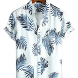 Chemise en Coton d'Été à Manches Courtes avec Boutons et Poche pour Homme, Décontractée, Hawaïenne
