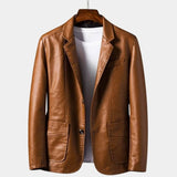 Veste en Cuir Caramel