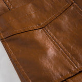 Veste en Cuir Caramel