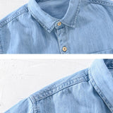 Chemise en Denim à Manches Courtes