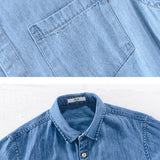 Chemise en Denim à Manches Courtes