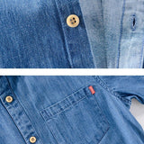 Chemise en Denim à Manches Courtes