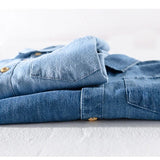 Chemise en Denim à Manches Courtes