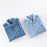 Chemise en Denim à Manches Courtes