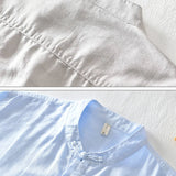 Chemise en Coton et Lin à Manches Courtes