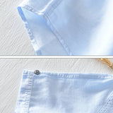 Chemise en Coton et Lin à Manches Courtes