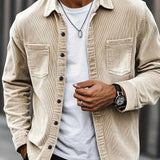 Cardigan en velours côtelé décontracté