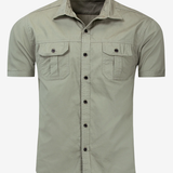 Chemise à Manches Courtes en Coton pour Homme, Décontractée et Extérieure avec Poche