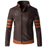 Veste en Cuir Rayée Élégante