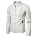 Veste en Cuir à Col Montant Élégante