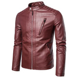 Veste en Cuir à Col Montant Élégante
