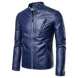 Veste en Cuir à Col Montant Élégante
