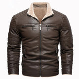 Veste en Cuir Fleece Rétro