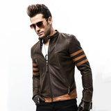 Veste en Cuir Rayée Élégante