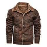 Veste en Cuir Fleece Élégante et Chaude
