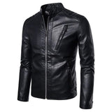 Veste en Cuir à Col Montant Élégante