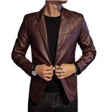 Veste en Cuir Casual d'Affaires