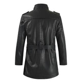 Veste de Biker en Cuir Élégante et Longue