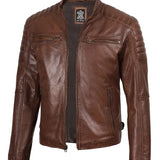 Veste en cuir Cafe Racer Viktor Brun