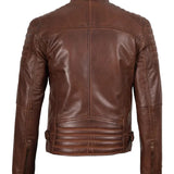 Veste en cuir Cafe Racer Viktor Brun