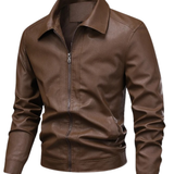 Veste en Cuir Élégante et Coupe-Vent